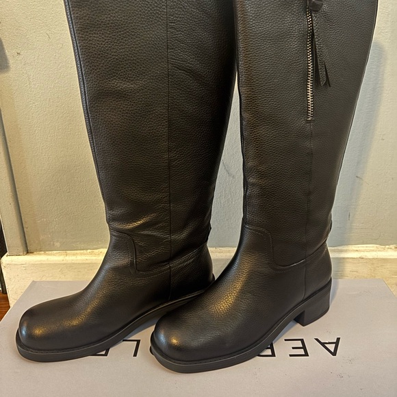 AEROSOLES Black Leather Morrison Tall Boots - Picture 1 of 5